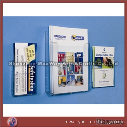 Wall mounting acrylic transparent leaflet/brochure holder/stand